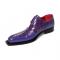 Fennix Italy "Frank" Purple Genuine Alligator / Italian Calfskin Leather Lace-Up Oxford Dress Shoes.